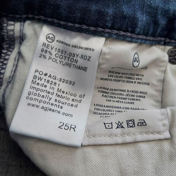 AG Adriano Goldschmied Jeans Sz 25R Prima Mid Rise Cigarette Crop Skinny Denim - Picture 4 of 7